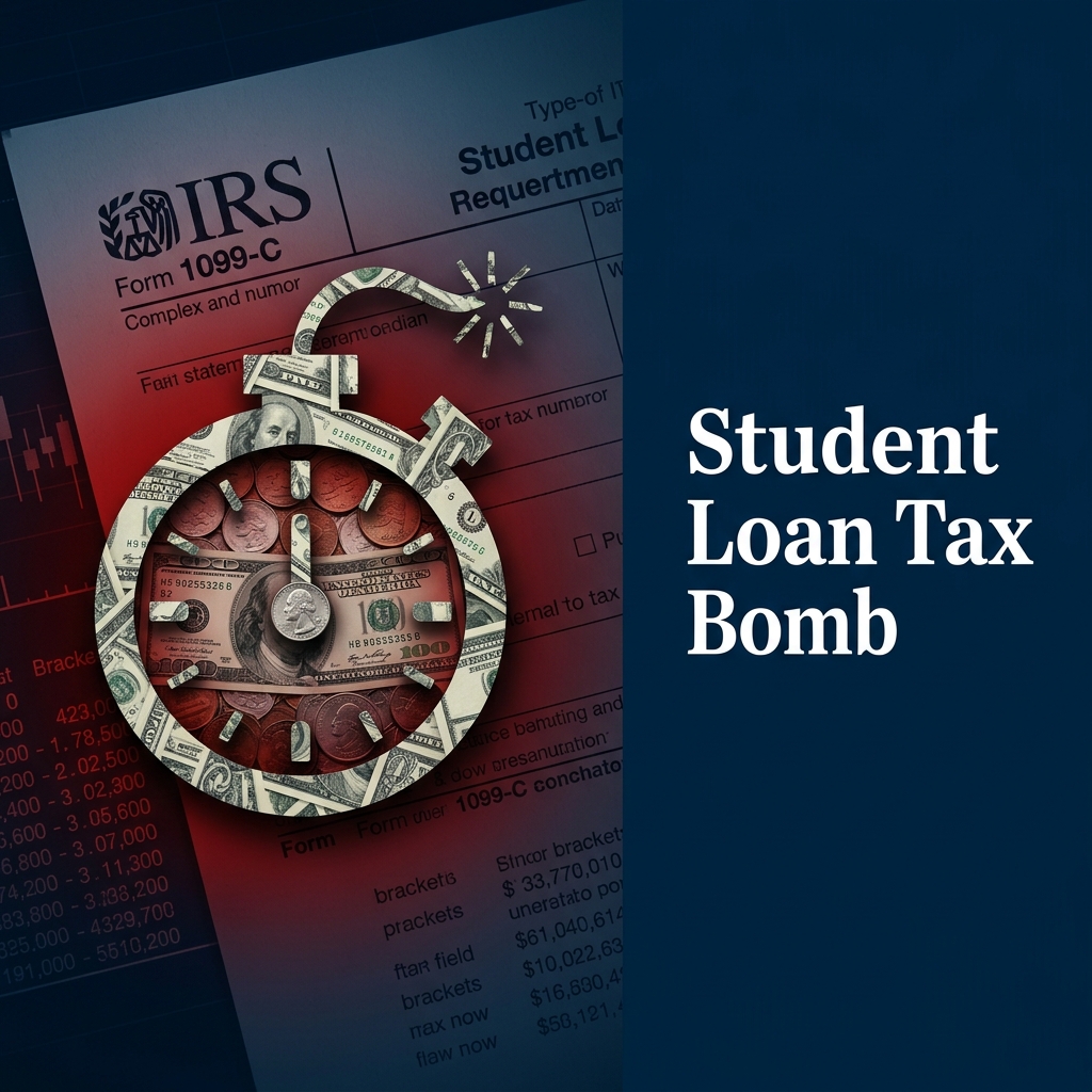 IBR tax bomb calculator showing IRS tax liability after student loan forgiveness